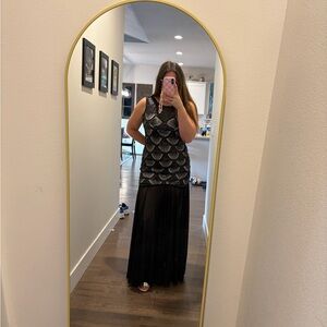 Black Beaded Floor Length Gown